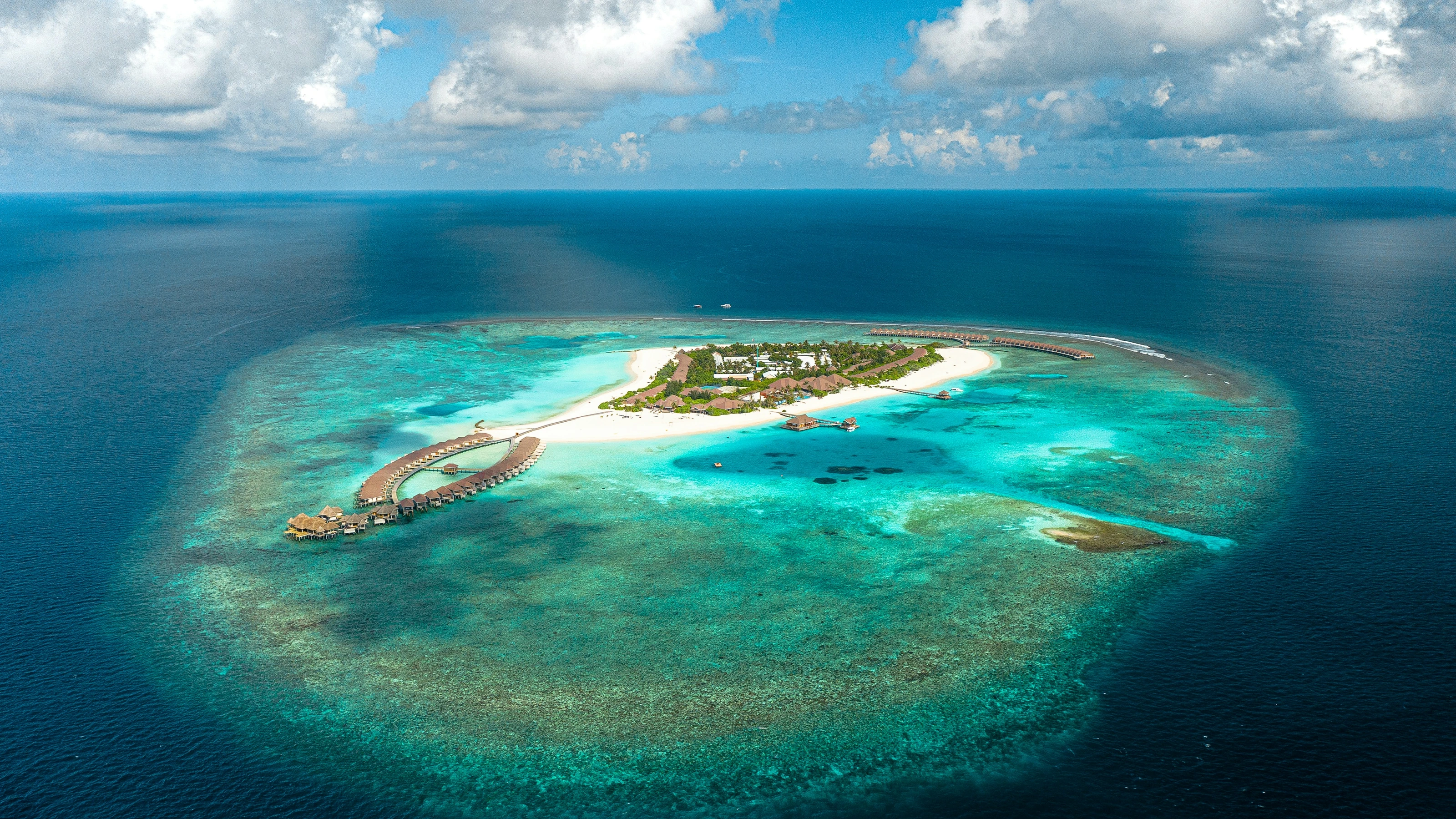 Turquoise lagoon and secluded island beach